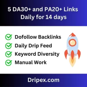 5 DA30+ and PA20+ Links Daily for 14 days