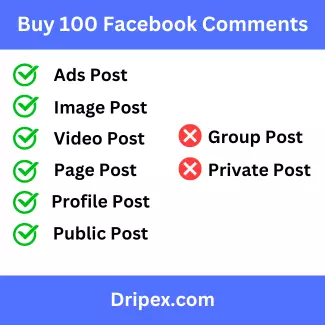 Buy 100 Facebook Comments ~ $100.00 – $200.00 USD
