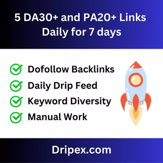 5 DA30+ and PA20+ Links Daily for 7 days