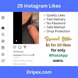 Buy 25 Instagram Likes ~ $2.00 – $26.00 USD